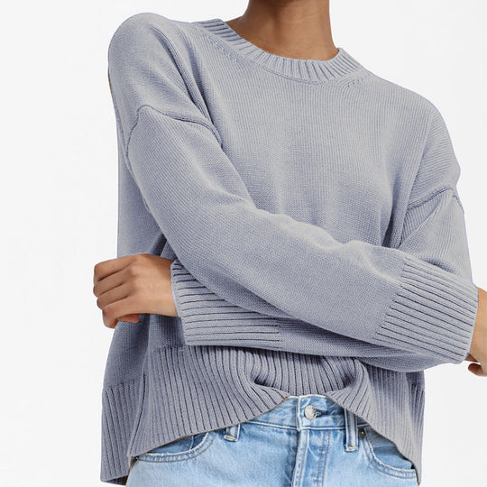 Damen lässiger Oversized Strickpullover mit strukturiertem Design R&B