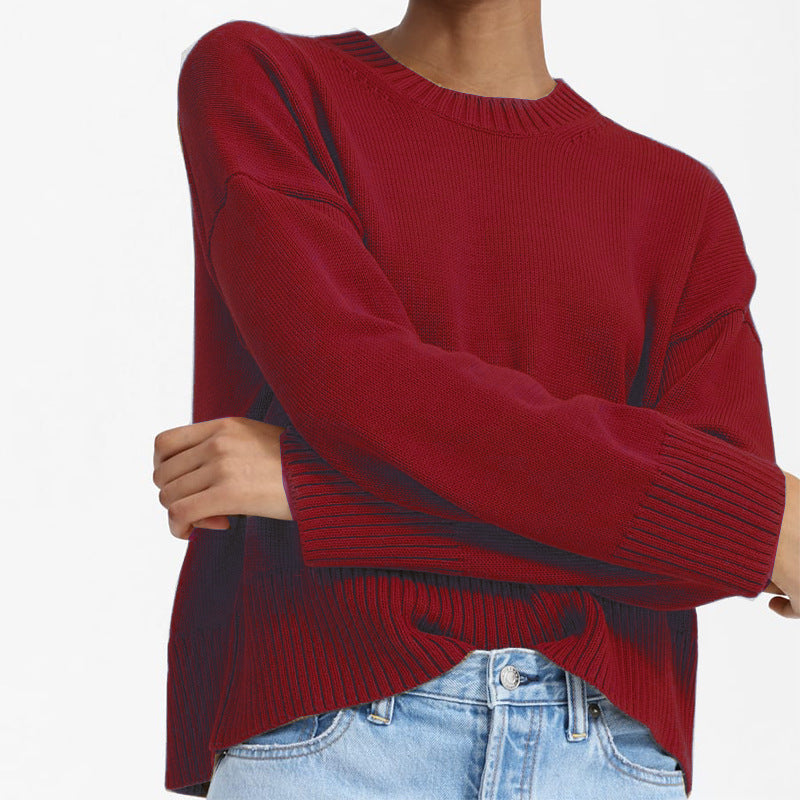 Damen lässiger Oversized Strickpullover mit strukturiertem Design R&B