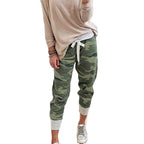 Damen nan lässige Camouflage Jogginghose mit Kordelzug und gerippten Bündchen R&B