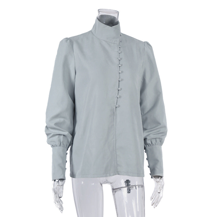 R&B | Viktorianisch Inspirierte Bluse mit Hohem Kragen