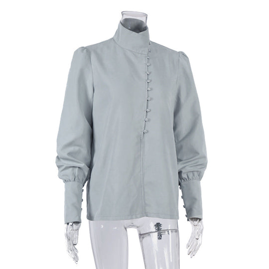 R&B | Viktorianisch Inspirierte Bluse mit Hohem Kragen