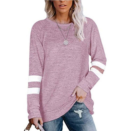 Damen lässiger Oversized Pullover mit sportlichen Streifendetails R&B
