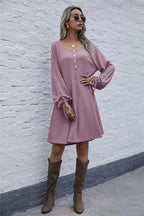 Damen lässiges Waffel-Pulloverkleid R&B