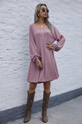 Damen lässiges Waffel-Pulloverkleid R&B