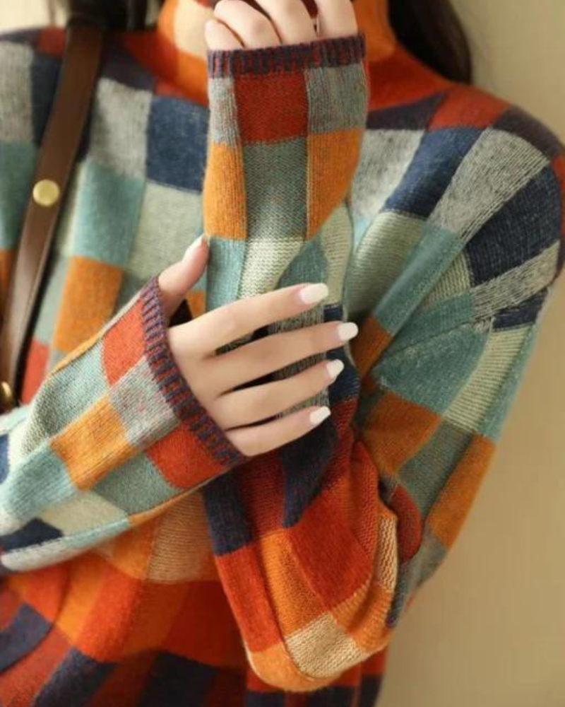 R&B | Kaschmere Luxe Patchwork Rollkragenpullover