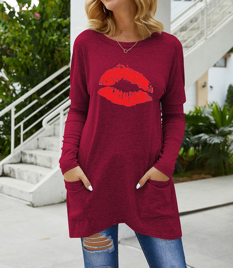 Damen Langarmshirt mit lässigem Schnitt und bequemen Taschen R&B