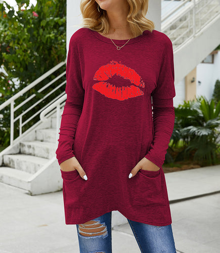 Damen Langarmshirt mit lässigem Schnitt und bequemen Taschen R&B