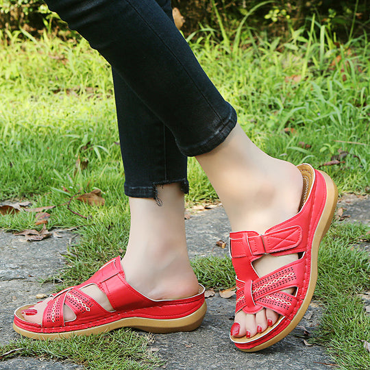 Damen Komfortable Riemensandalen mit atmungsaktiven Einschnitten R&B