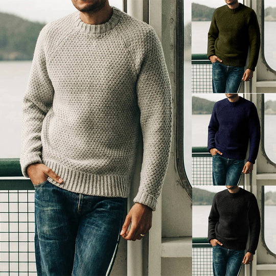 Herren Strickpullover mit zeitlosem Strukturdesign R&B