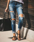 Damen Destroyed Denim Jeans