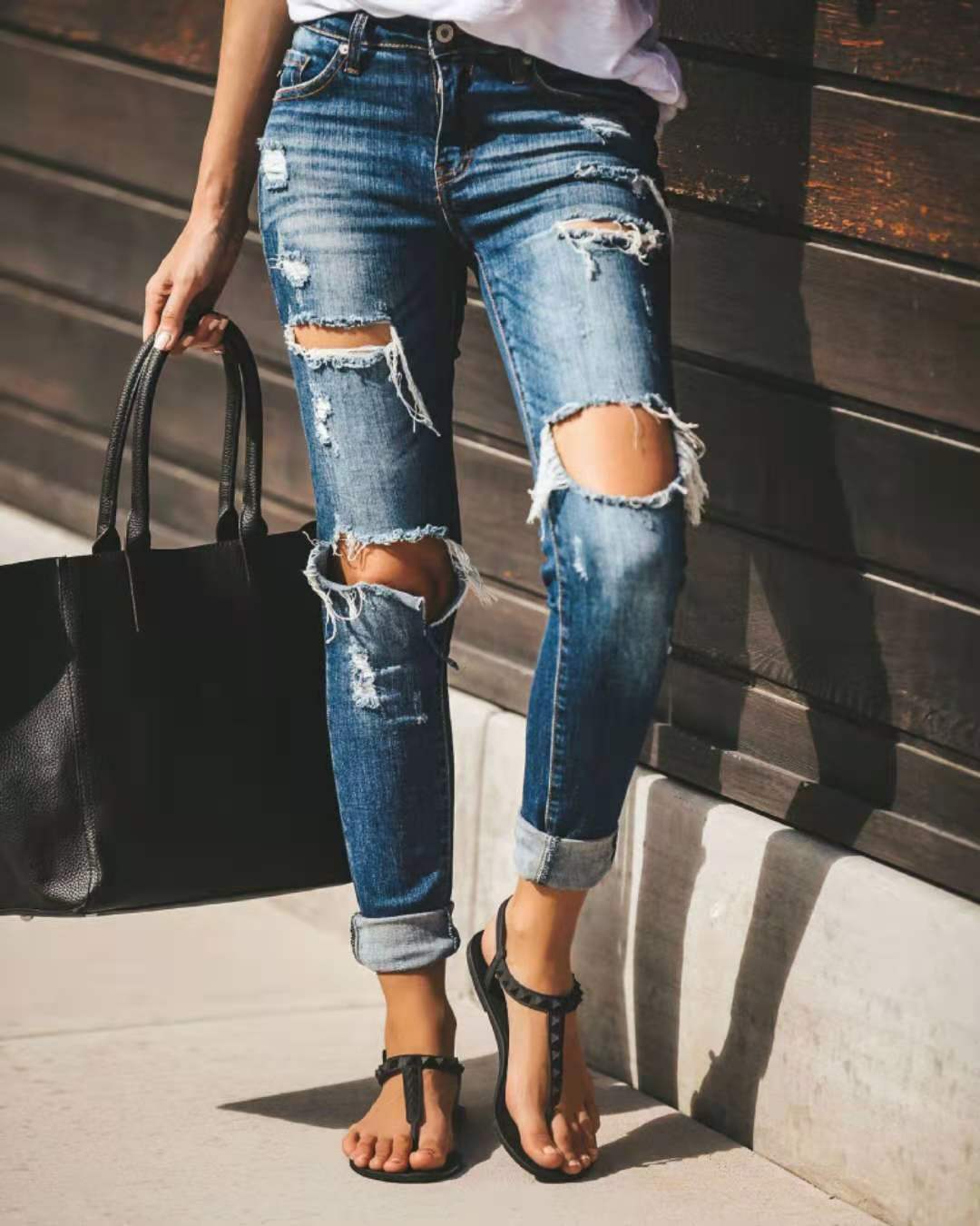 Damen Destroyed Denim Jeans