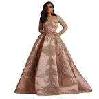 Damen Glamouröses Abendkleid mit schimmernden Pailletten und tiefem V-Ausschnitt R&B