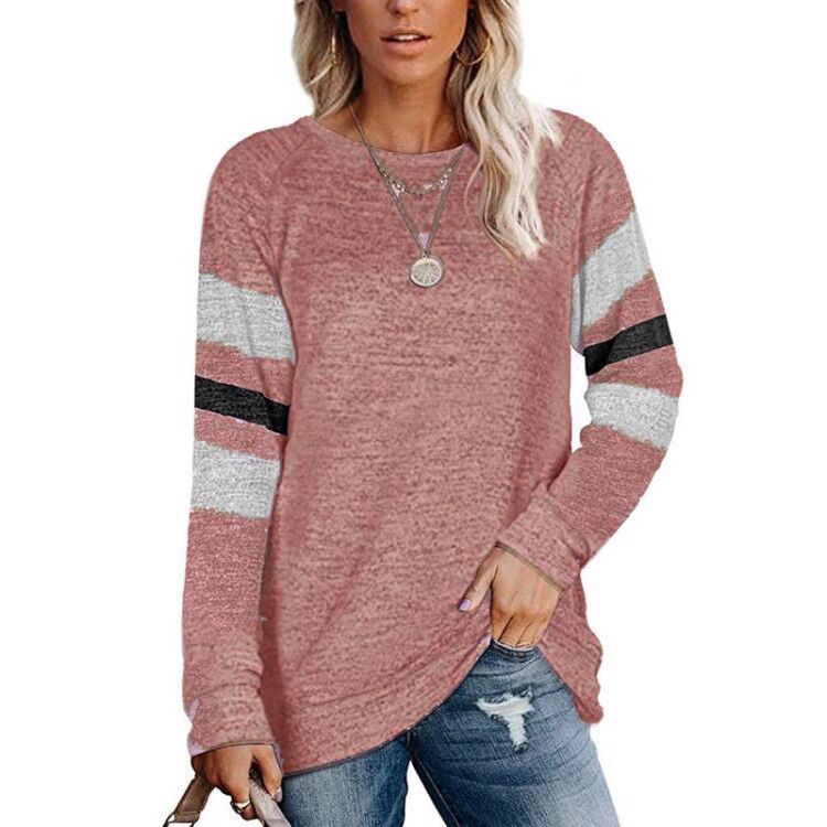 Damen lässiger Oversized Pullover mit sportlichen Streifendetails R&B