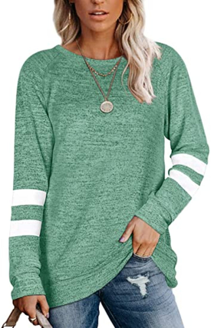 Damen lässiger Oversized Pullover mit sportlichen Streifendetails R&B