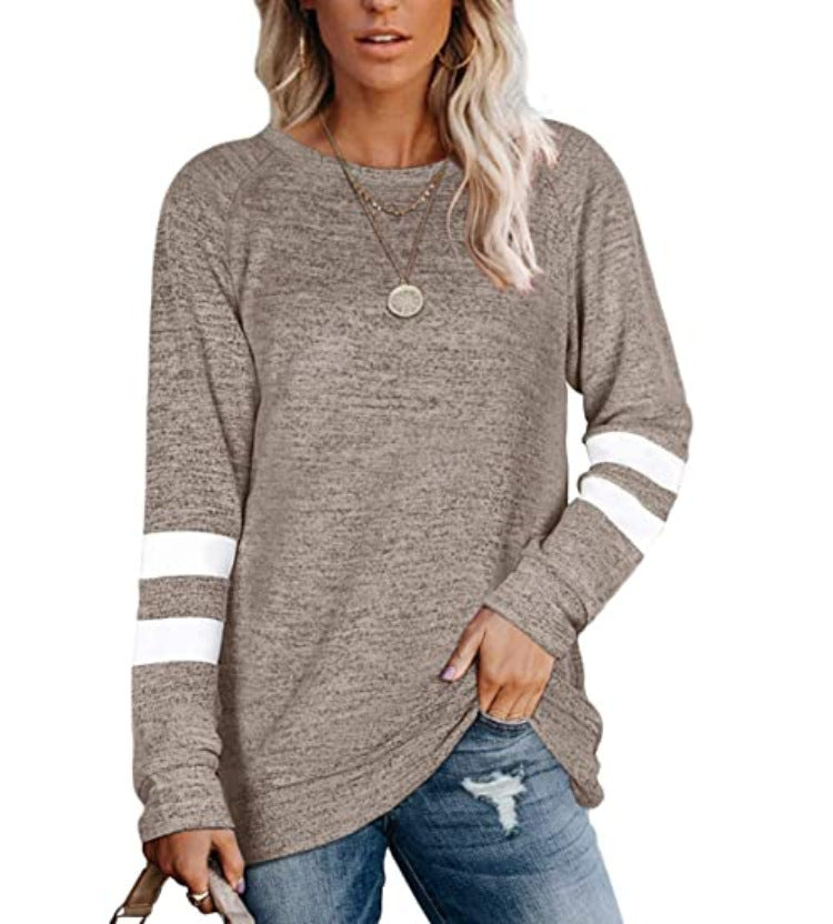Damen lässiger Oversized Pullover mit sportlichen Streifendetails R&B