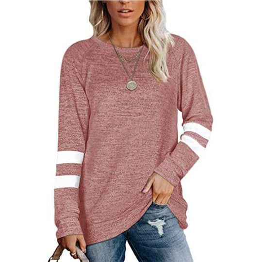 Damen lässiger Oversized Pullover mit sportlichen Streifendetails R&B