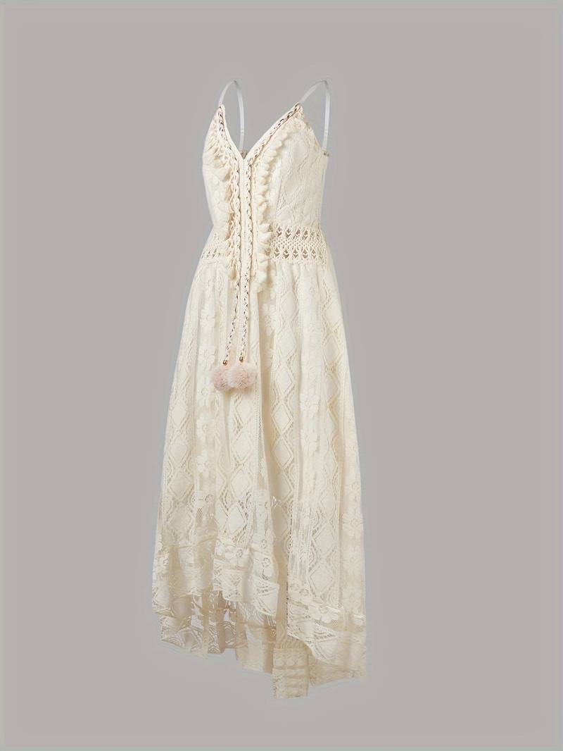 R&B – boho-maxi-sommerkleid mit spaghettiträgern und v-ausschnitt