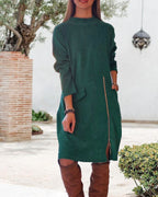 R&B | Langärmeliges Kleid mit Reissverschluss
