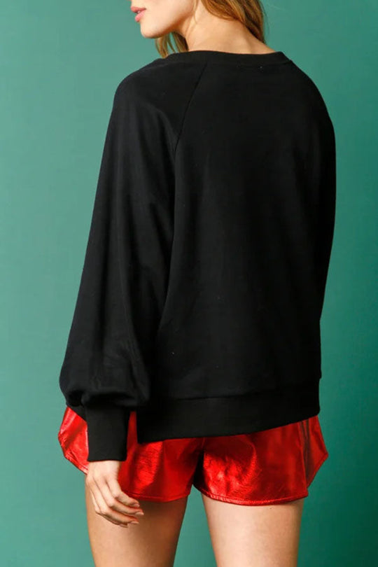 R&B | Weihnachts LR&Bkuchenmann Pailletten Langarm Sweatshirt