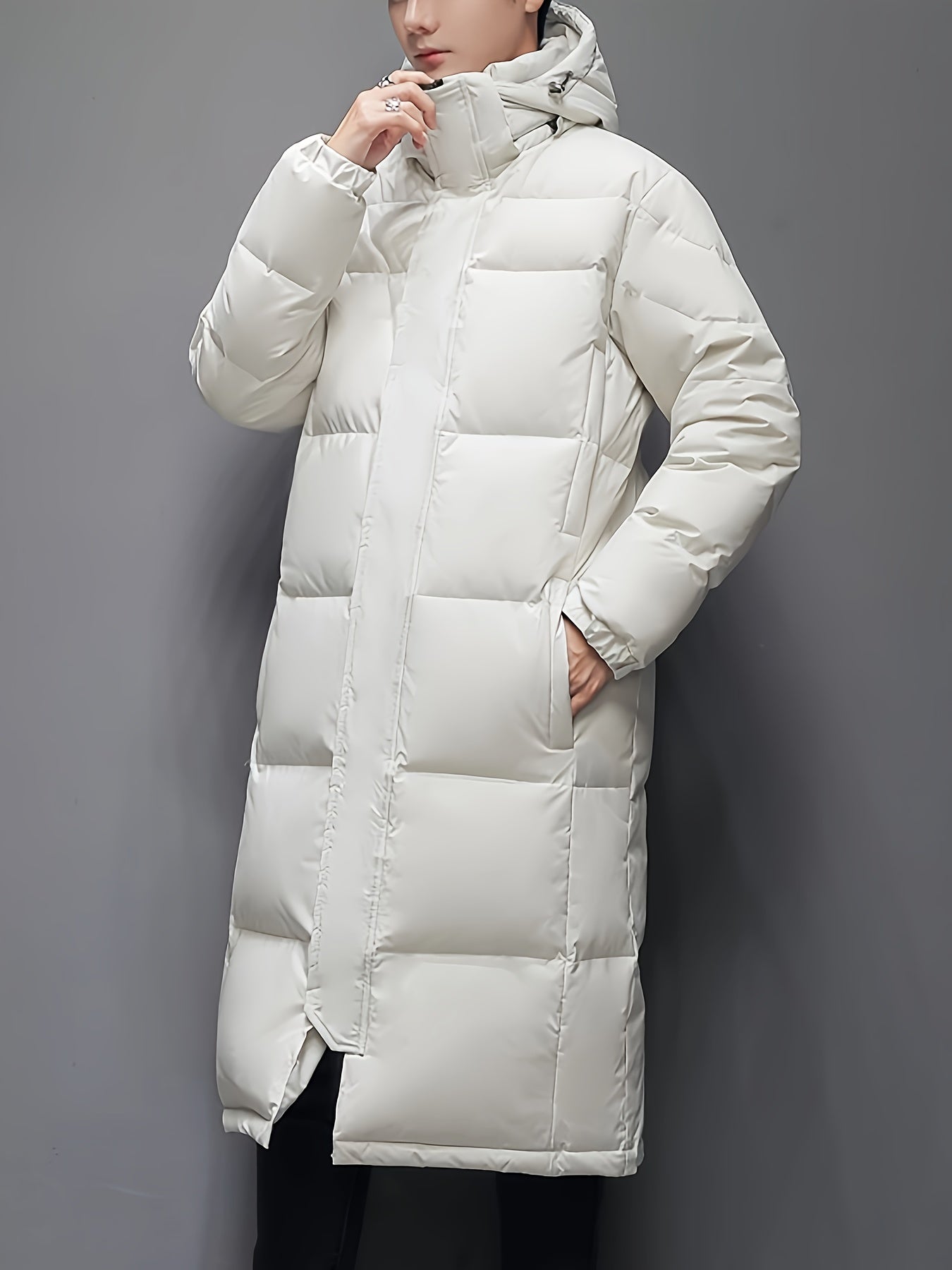 R&B | Lange Pufferjacke mit Kapuze Polyester Isolierend und Stilvoll