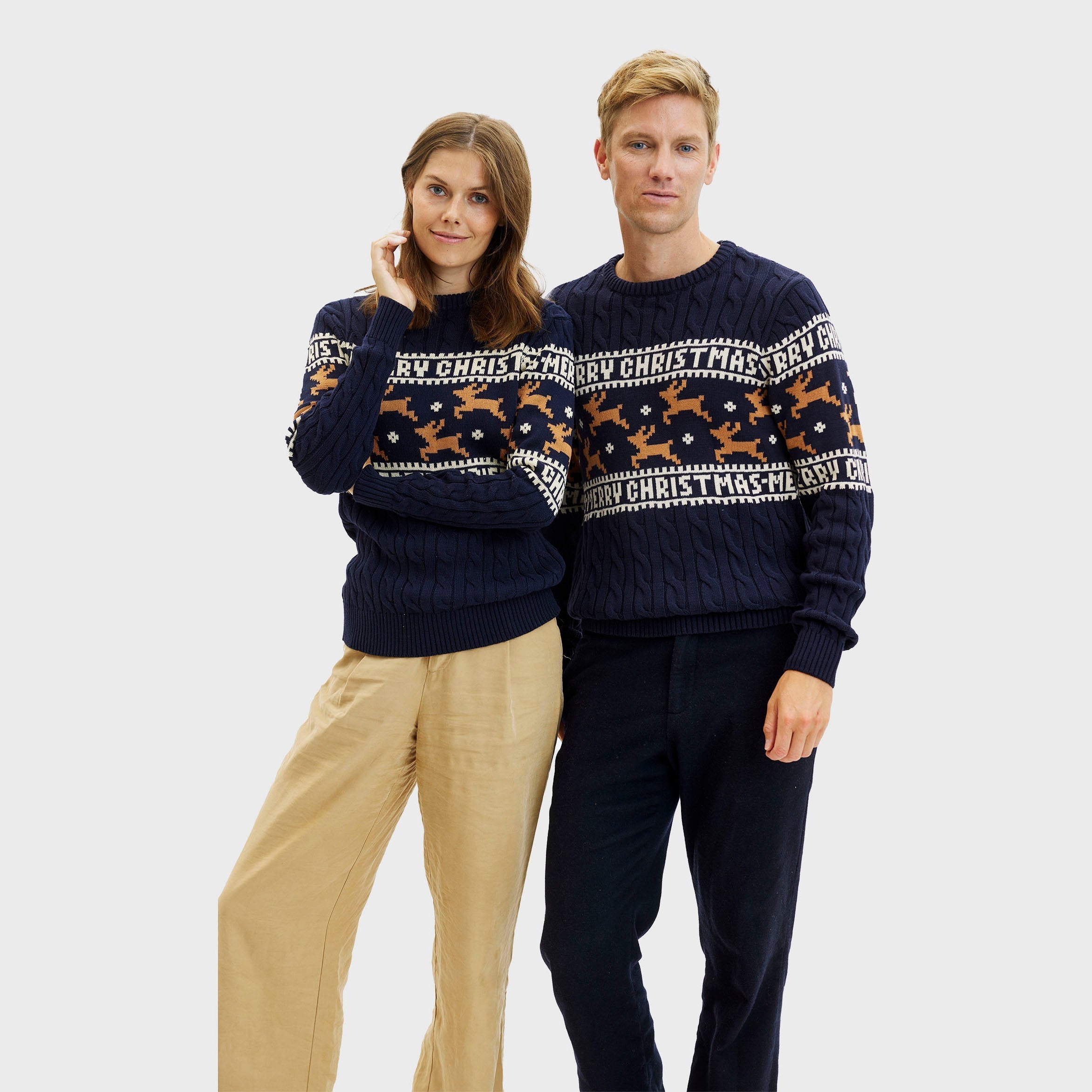 R&B | Der elegante Weihnachtspullover blauer Damen
