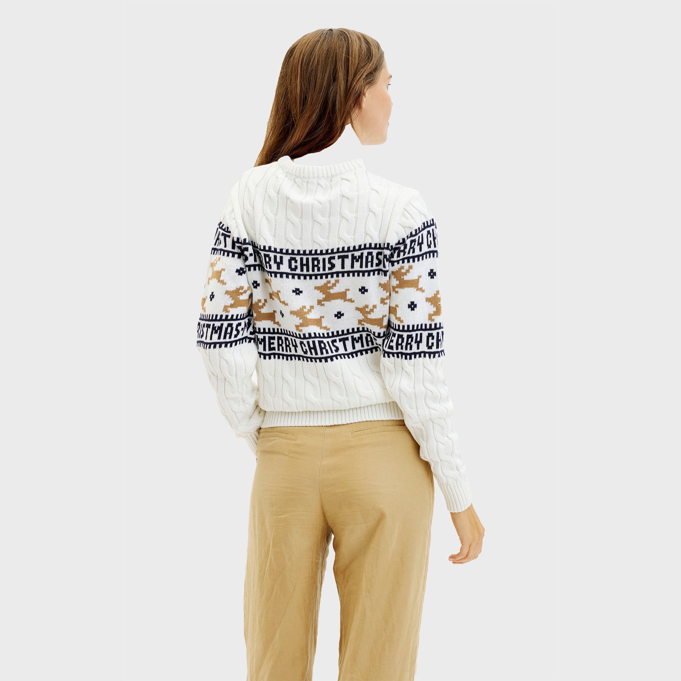 R&B | Der elegante Weihnachts-Pullover Weiß Frauen