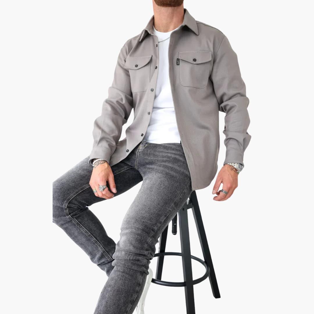 R&B | Overshirt Jacke - Modernes Knopfdurchgang Hemdjacke für Freizeit und Business