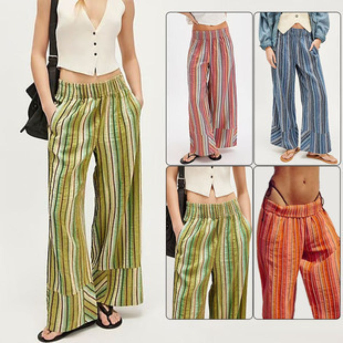 R&B | Gestreifte Hose mit weitem Bein
