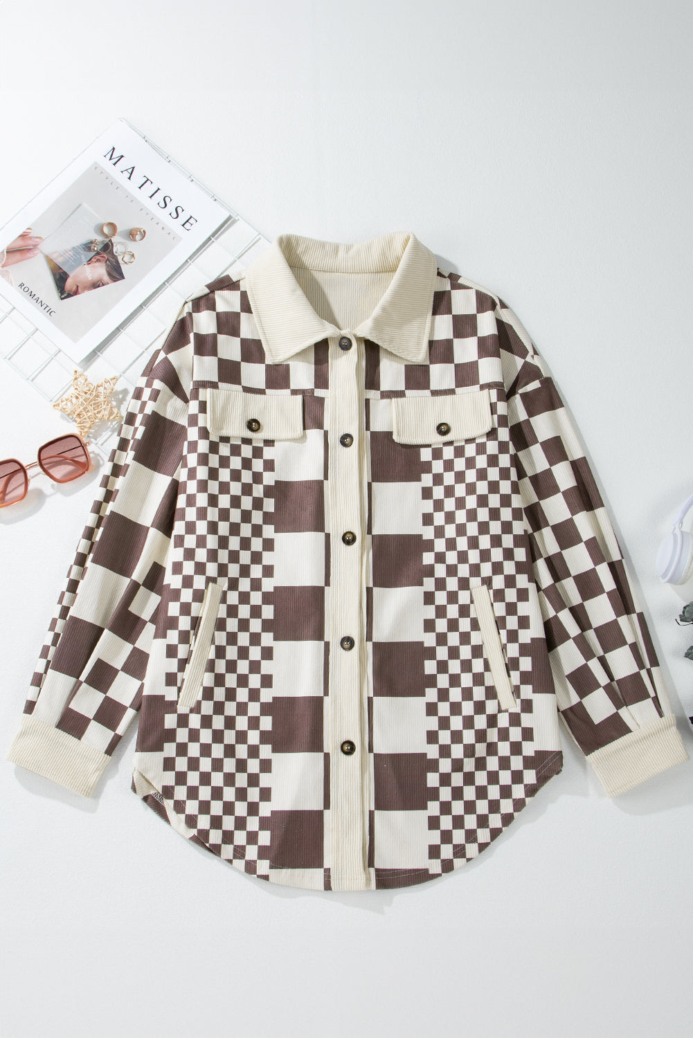 R&B | Skakternet Hemdjacke Baumwollmischung Modern und Stilvoll