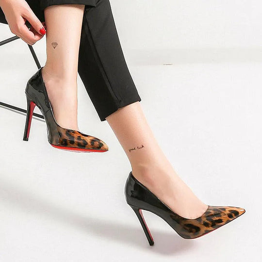R&B | Leopard Print Lace High Heels For Women