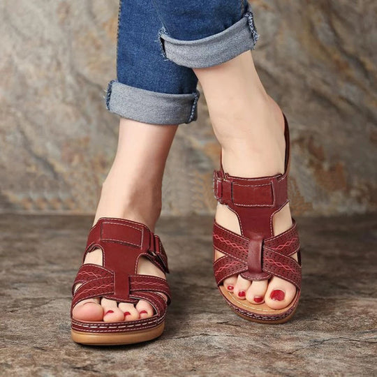 Damen Komfortable Riemensandalen mit atmungsaktiven Einschnitten R&B