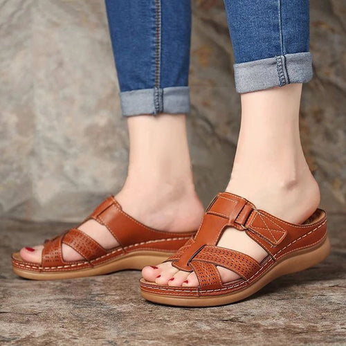 Damen Komfortable Riemensandalen mit atmungsaktiven Einschnitten R&B