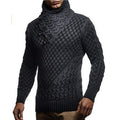Herren Strickpullover mit innovativem Hohem Kragen und strukturiertem Muster R&B