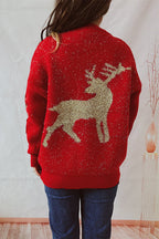 R&B | Weihnachtsmuster Gestrickter Rundhalsausschnitt Langarmpullover
