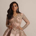 Damen Glamouröses Abendkleid mit schimmernden Pailletten und tiefem V-Ausschnitt R&B