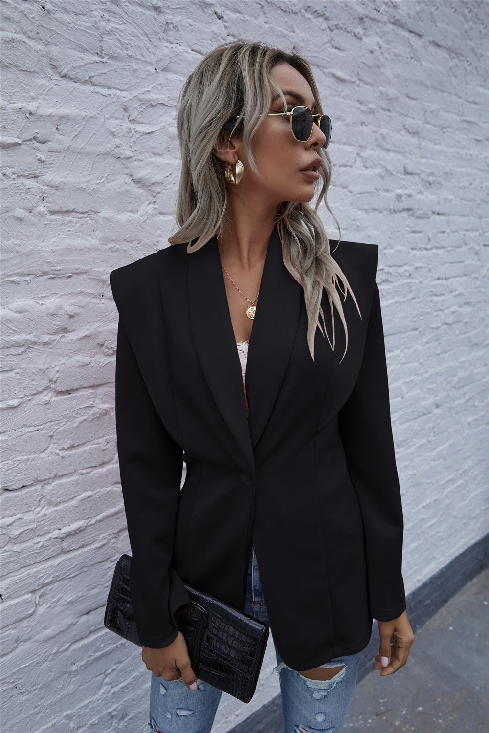 Damen Blazer im modernen Oversized-Schnitt mit schickem Revers R&B