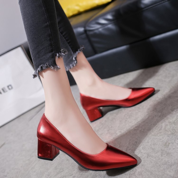 Damen elegante Spitzen-Pumps mit blockiertem Absatz R&B