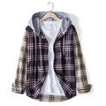 Herren Karohemdjacke mit integrierter Kapuze und bequemer Passform