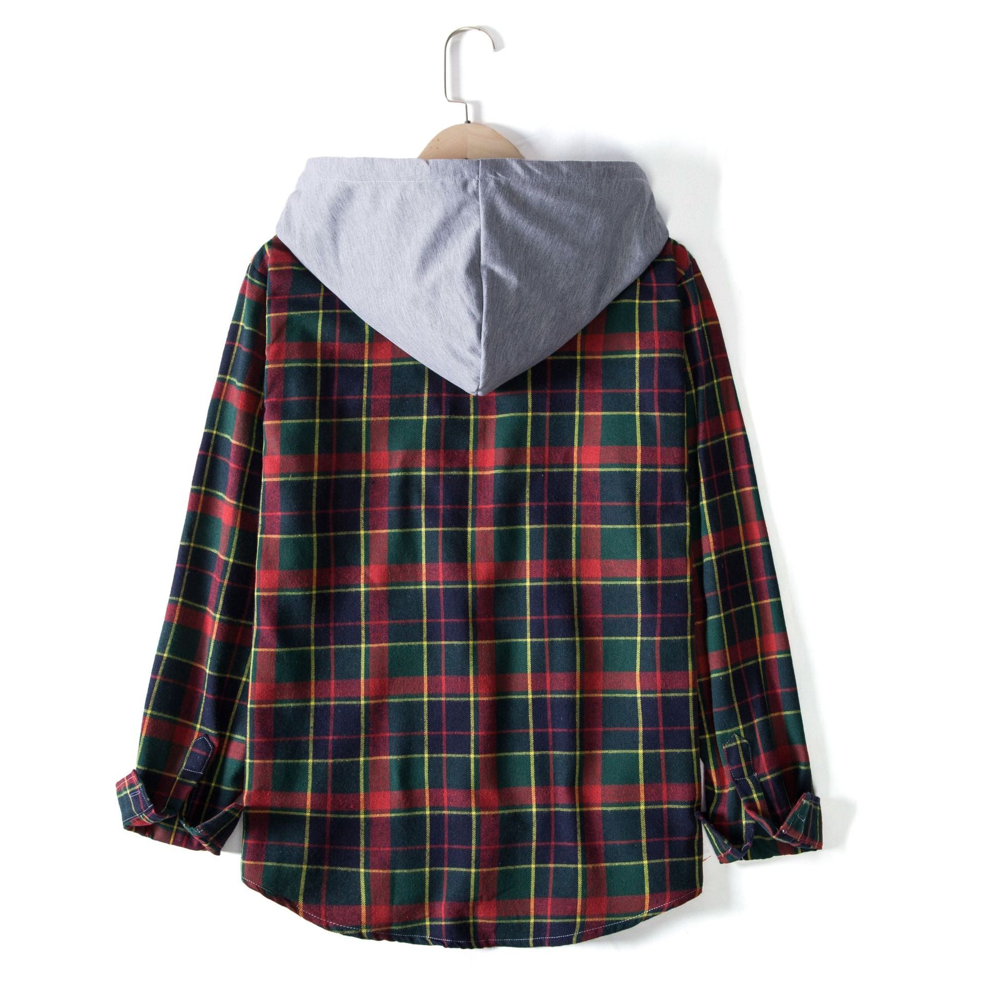 Herren Karohemdjacke mit integrierter Kapuze