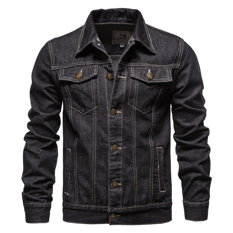 Herren Jeansjacke mit klassischen Details und robustem Design R&B