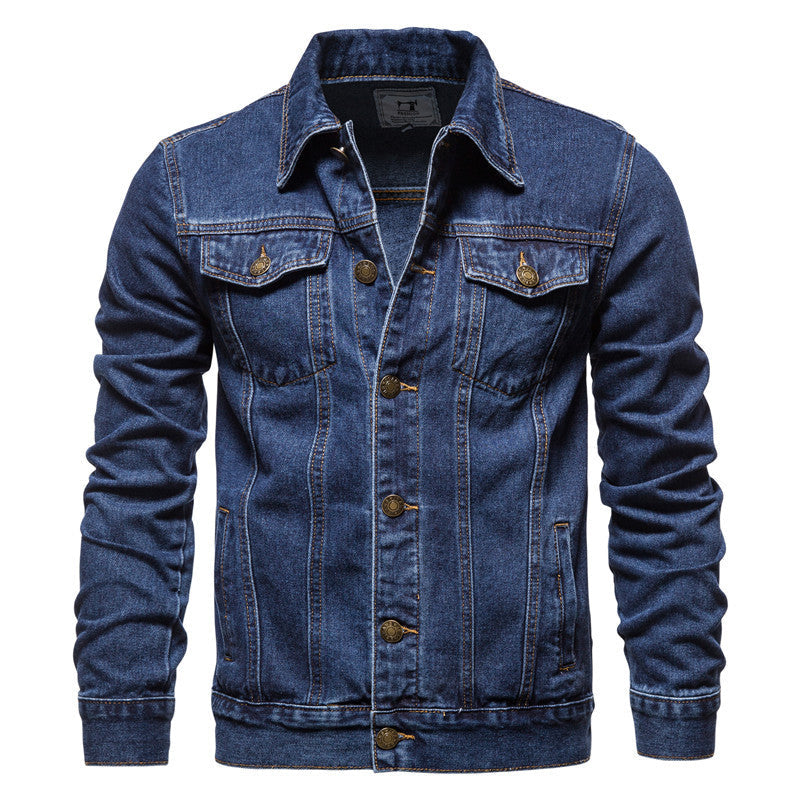 Herren Jeansjacke mit klassischen Details und robustem Design