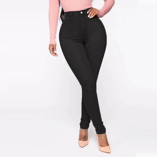 Damen Hoch geschnittene Skinny Jeans mit formenden Nähten R&B