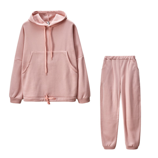 Damen Lässiger Kapuzenanzug mit bequemen Taschen und regulierbarem Bund R&B