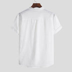 Herren Kurzarmhemd mit innovativem Henley-Ausschnitt und atmungsaktiver Struktur