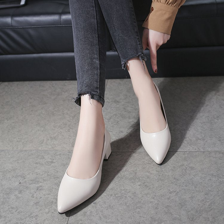 Damen elegante Spitzen-Pumps mit blockiertem Absatz R&B
