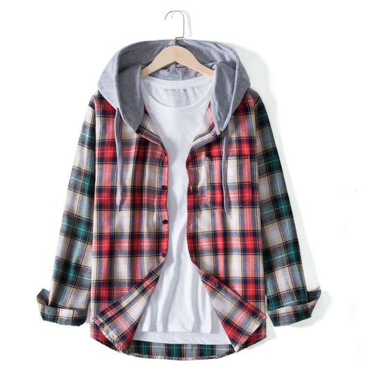 Damen Flanellhemdjacke mit Kapuze und Karomuster R&B