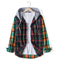Herren Karohemdjacke mit integrierter Kapuze