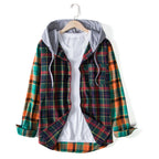 Herren Karohemdjacke mit integrierter Kapuze