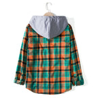 Herren Karohemdjacke mit integrierter Kapuze