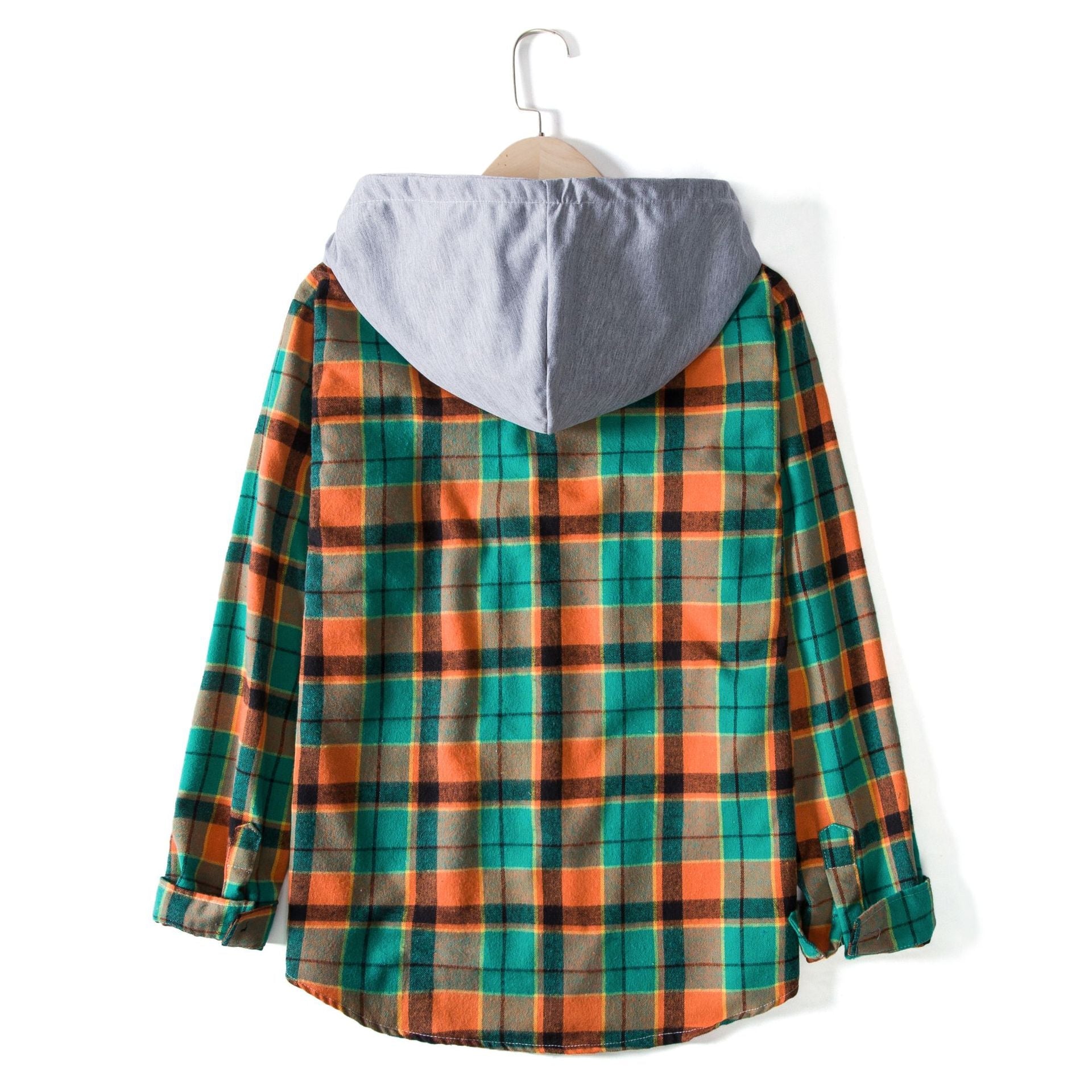 Herren Karohemdjacke mit integrierter Kapuze